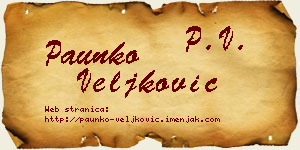 Paunko Veljković vizit kartica